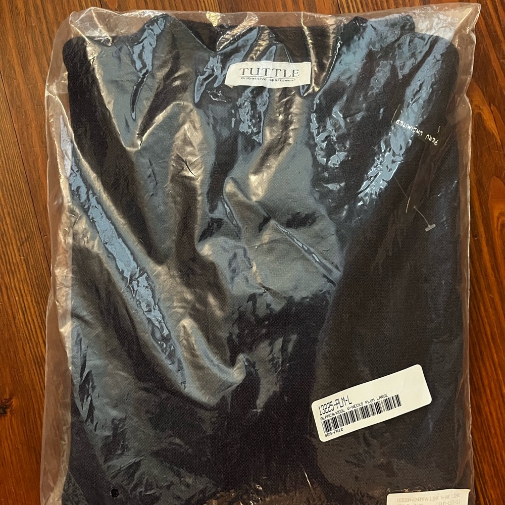 Tuttle Wool V-Neck Sweater - Purple - Size Large. Never worn.